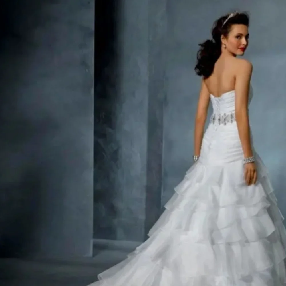 Alfred Angelo White Strapless Wedding Dress - Picture 3 of 14